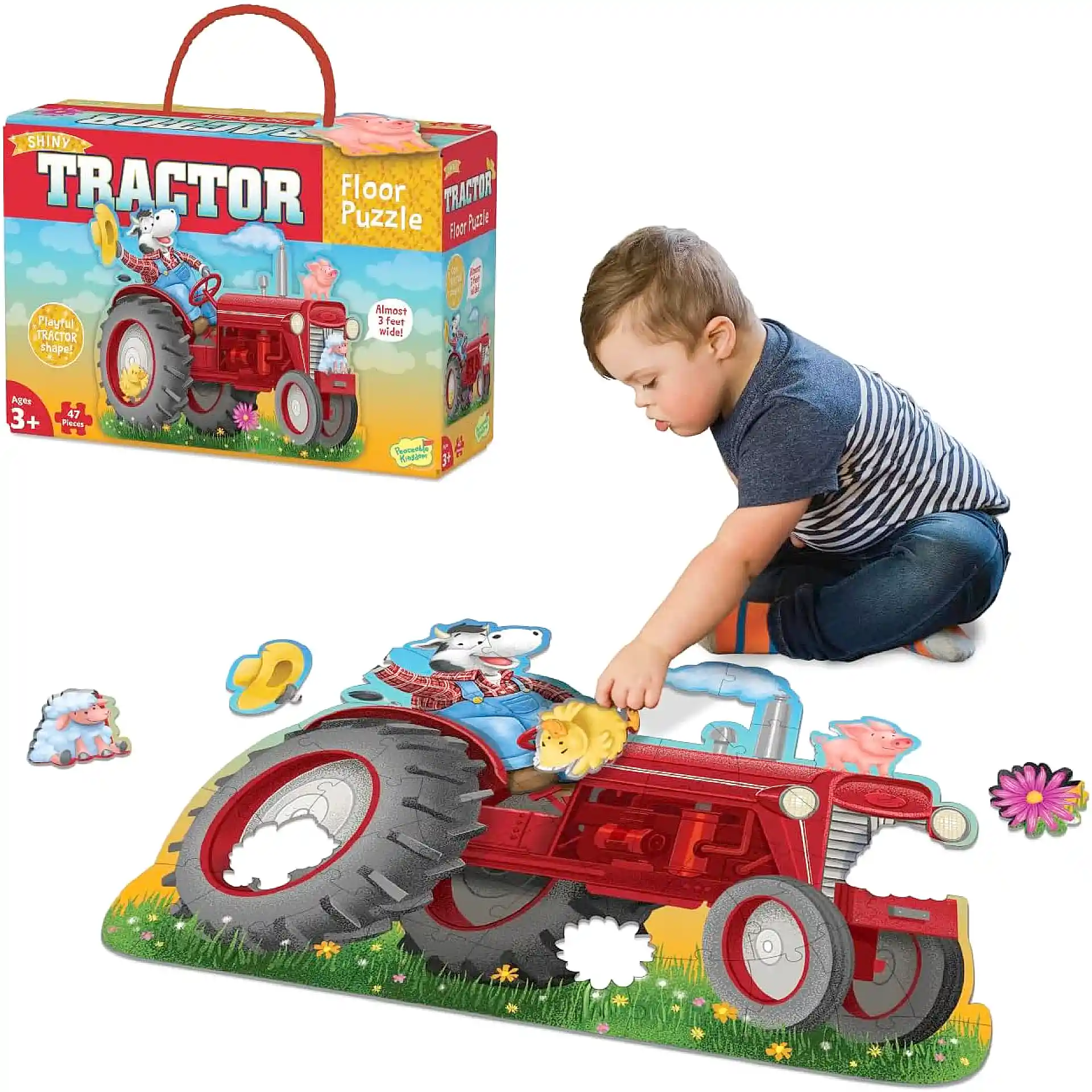 פאזל רצפה טרקטור החווה (47 חלקים)