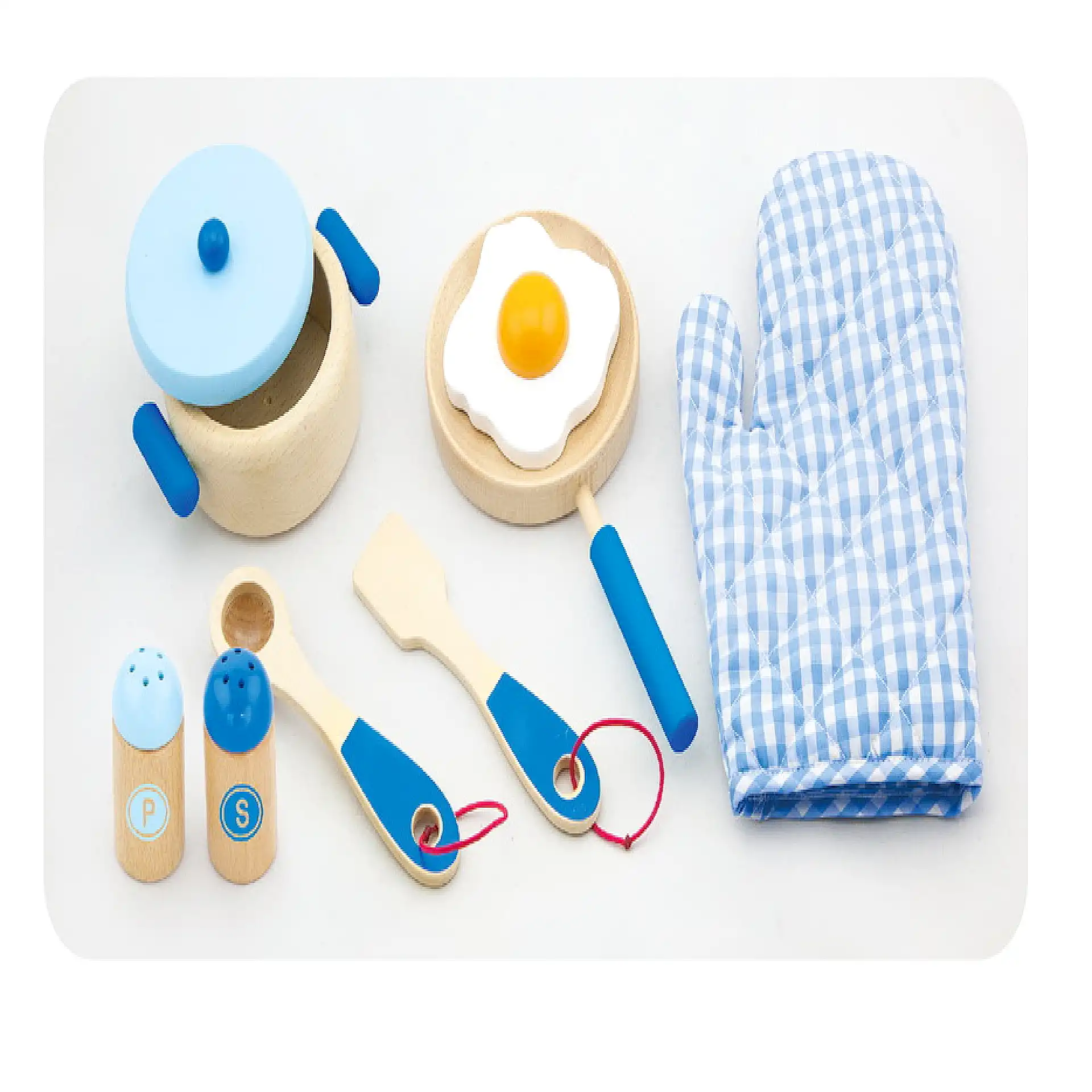 סט כלי מטבח עם כפפה לאפייה (כחול)
