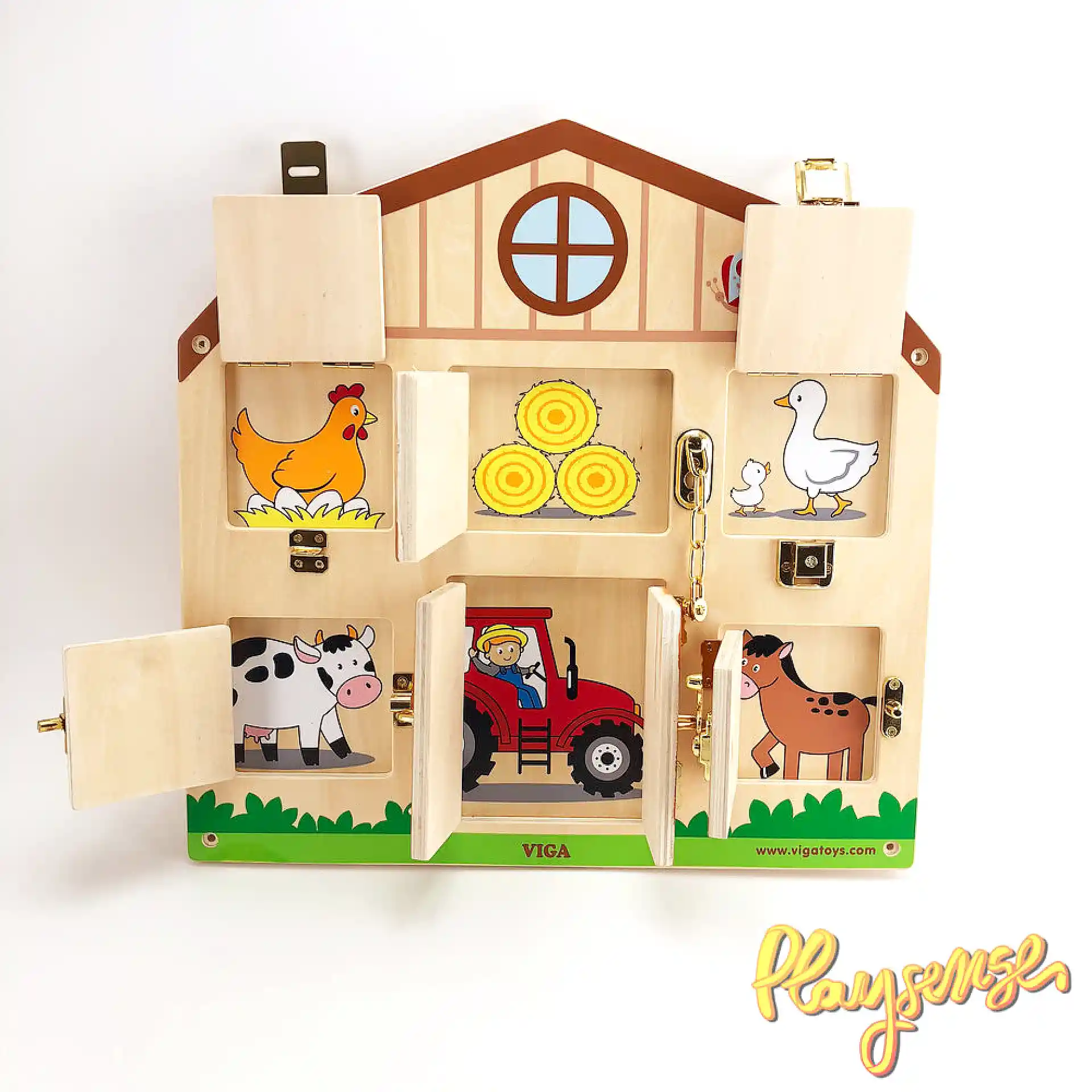 לוח פעילות קיר עם דלתות ונעילות