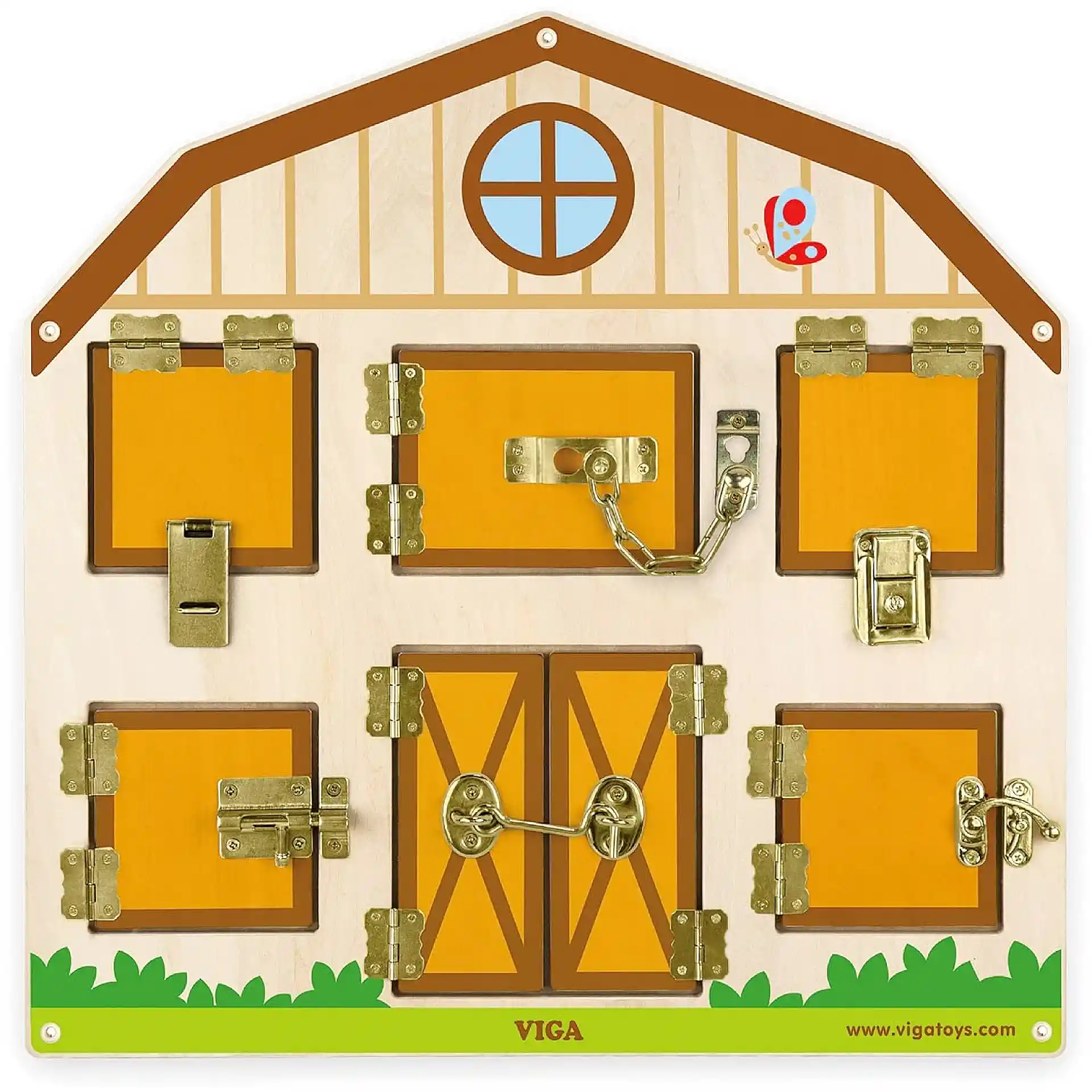 לוח פעילות קיר עם דלתות ונעילות