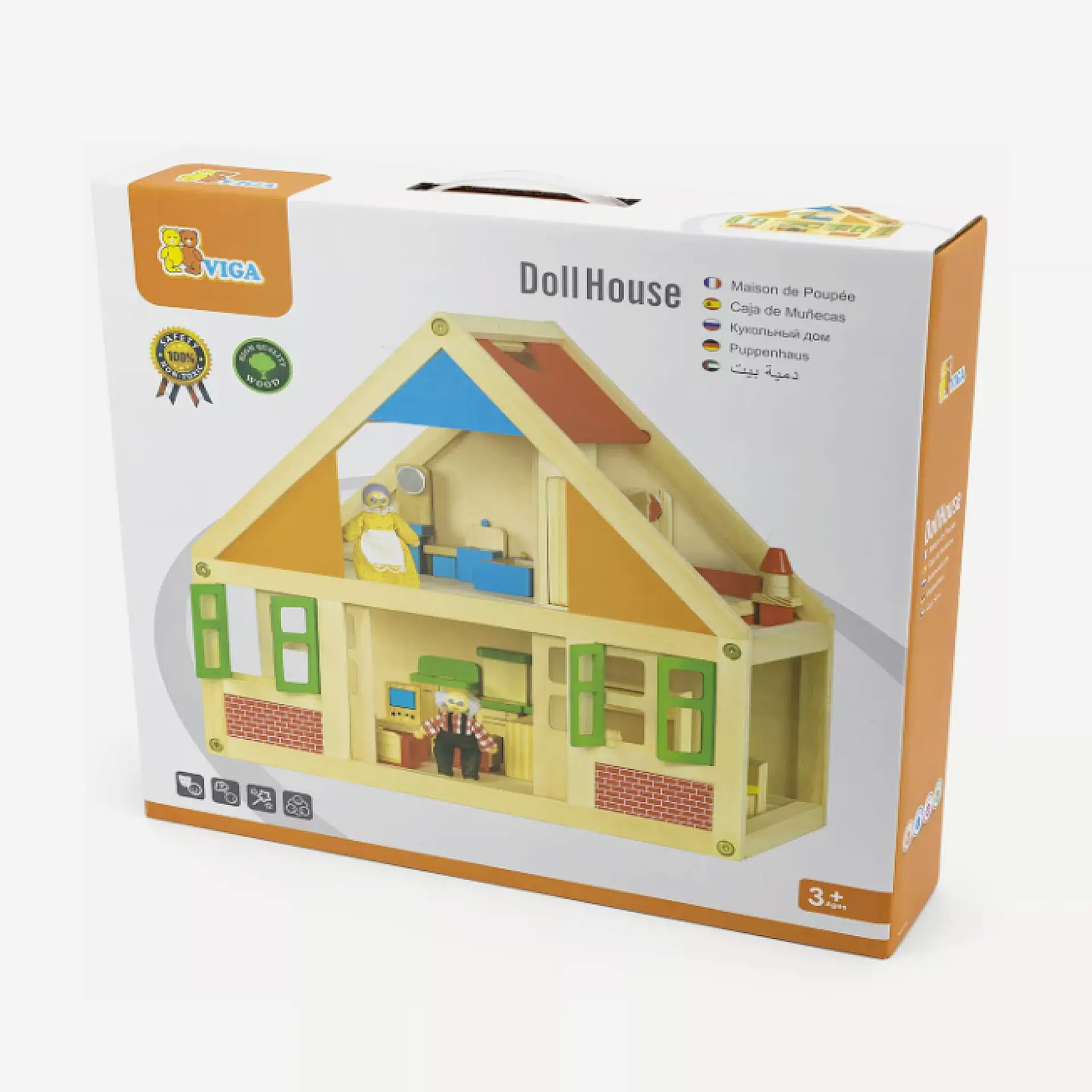 בית בובות עץ טבעי