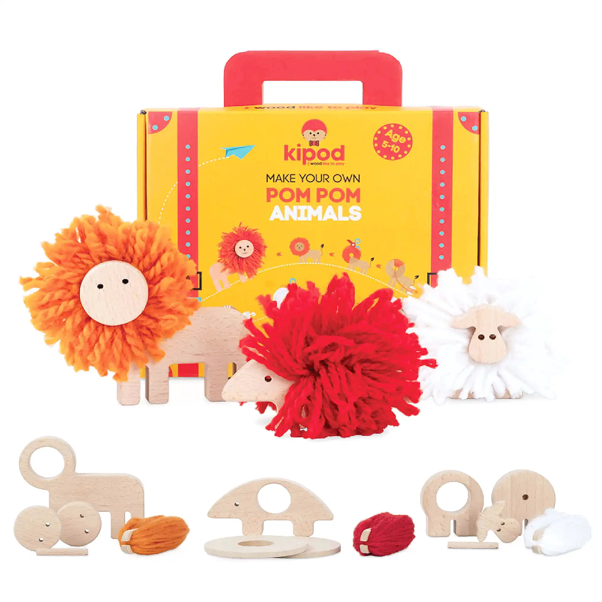 طقم إبداع حيوانات كرات صوف + مجلة