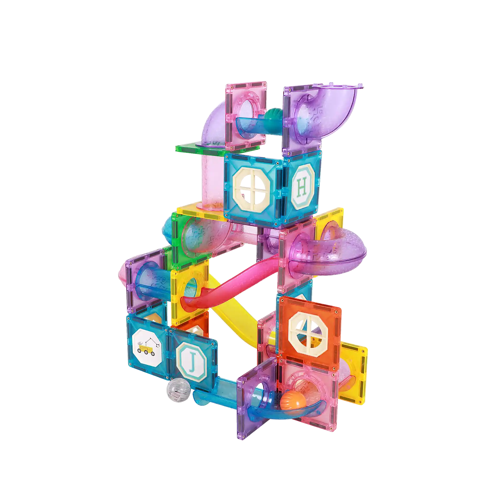 مسارات مغناطيسية – 110 قطعة مع كرات مضيئة