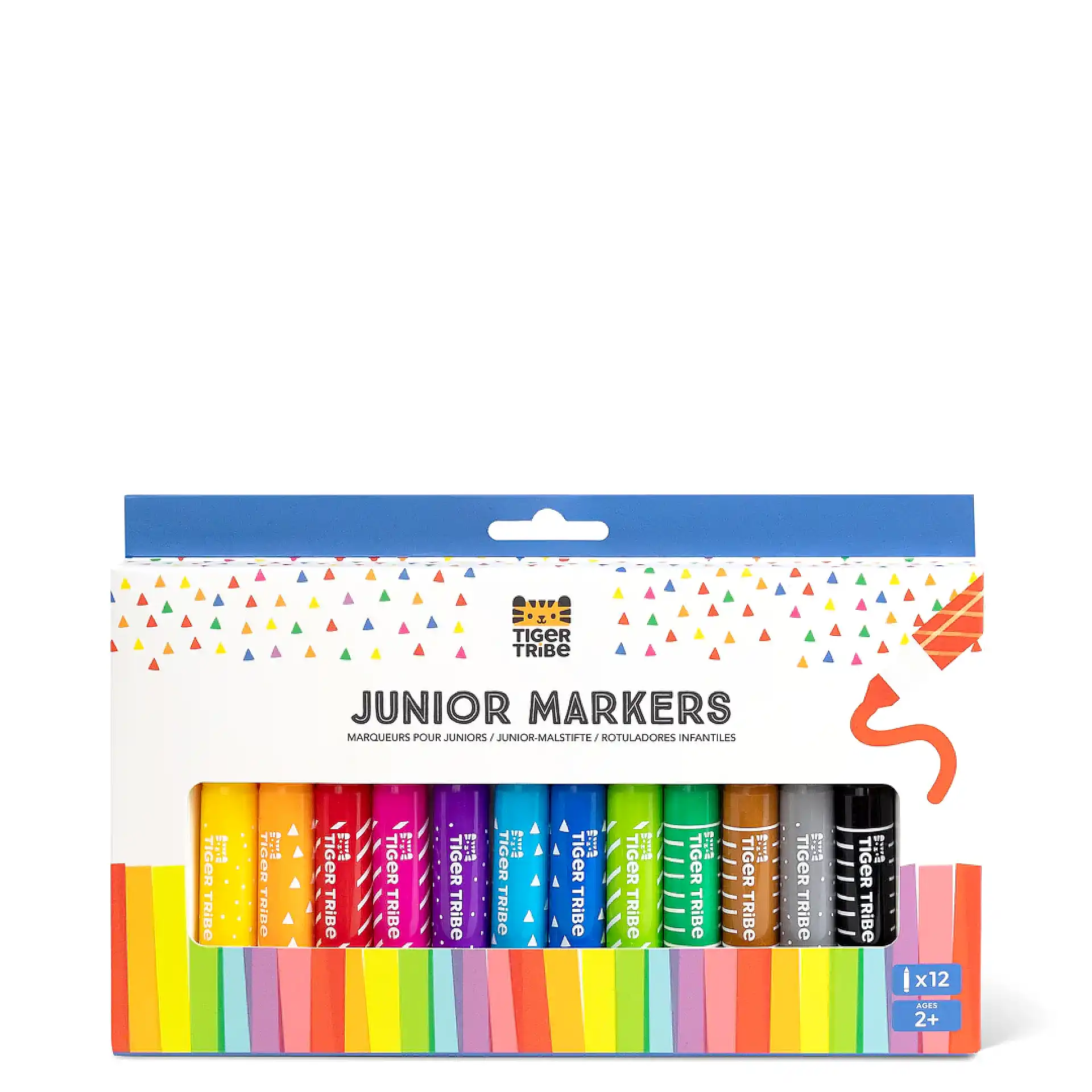 טושים עבים לילדים – 12 צבעים | Tiger Tribe