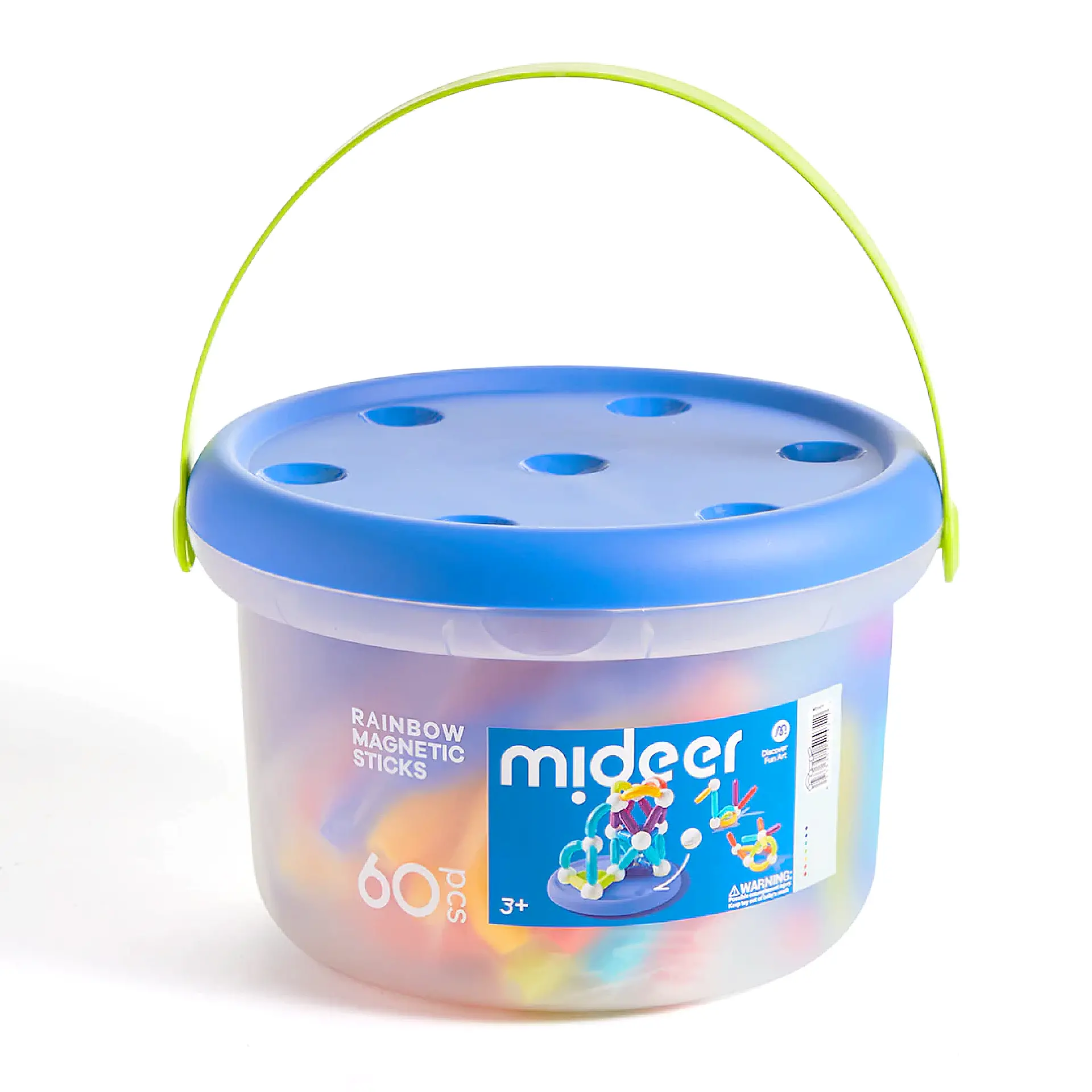 מקלות בנייה מגנטיים צבעוניים – 60 חלקים | Mideer