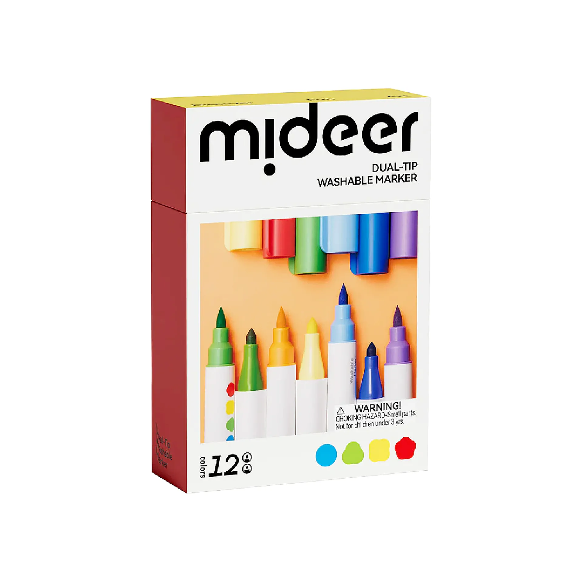 فلوماستر مزدوج قابل للغسل 12 لون – Mideer